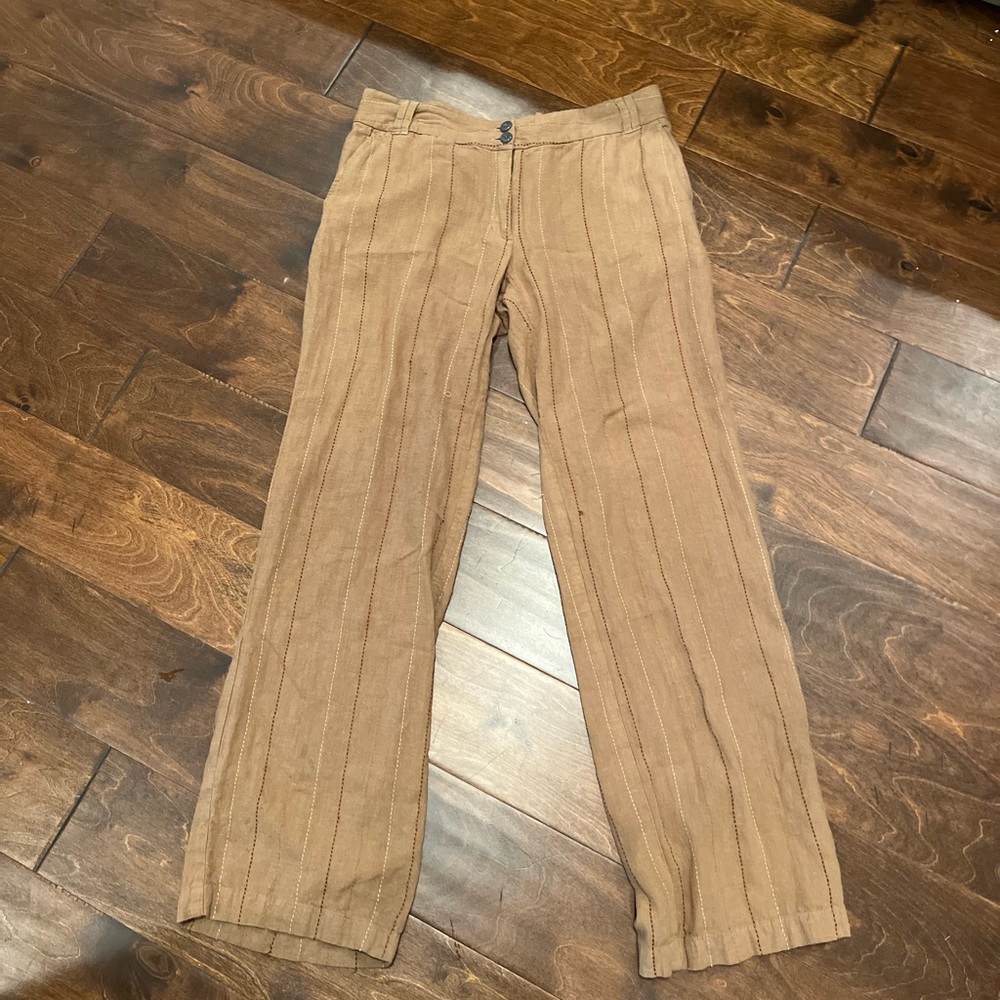 Women’s linen pin strip pants-